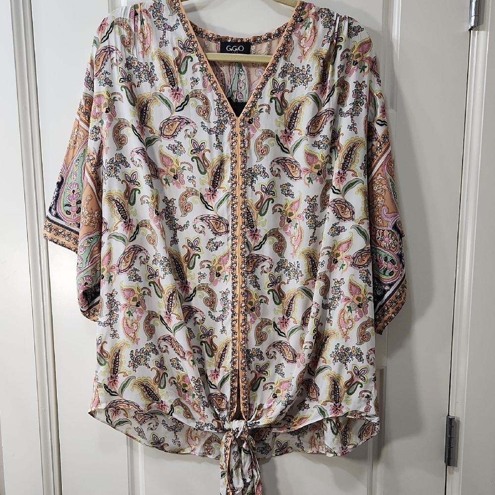 NWT GiGio Women's Multicolor Paisley Blouse Large